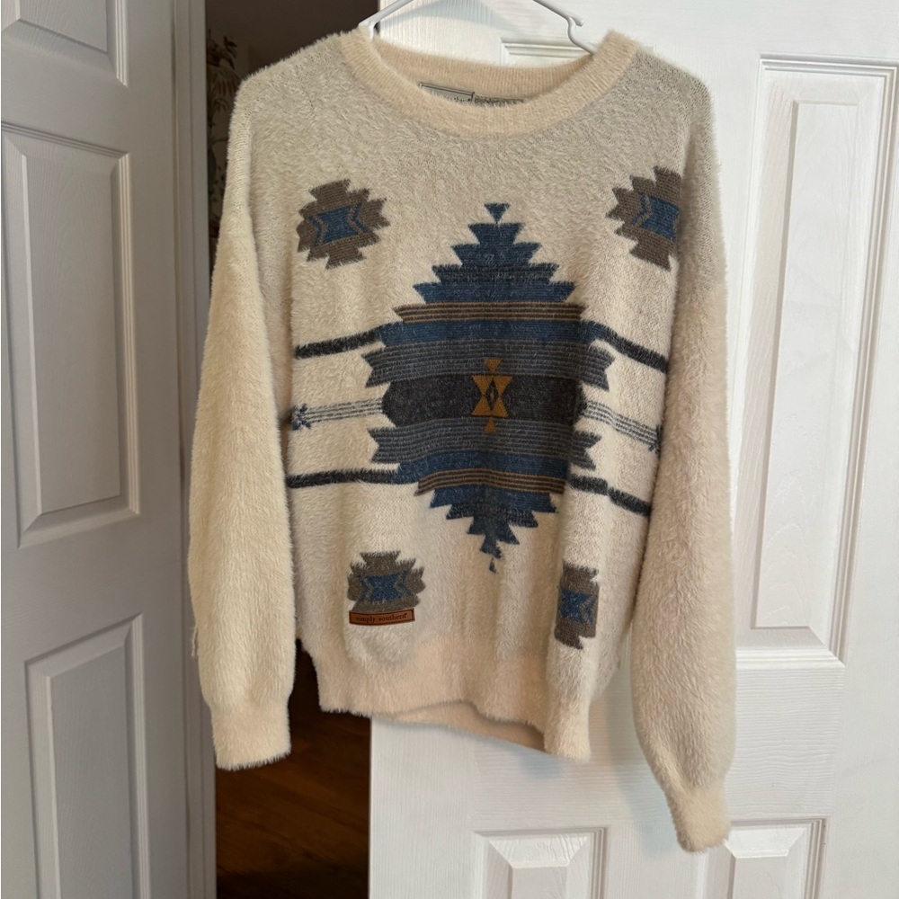 Cream Southwestern Pattern Sweater